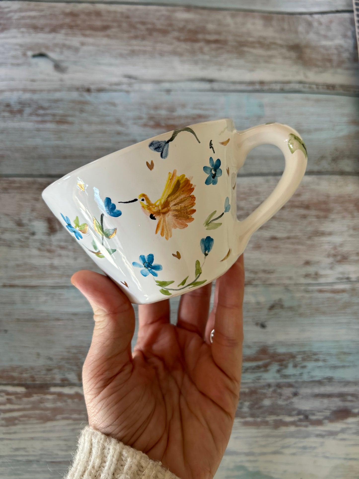 Taza colibrí con Oro