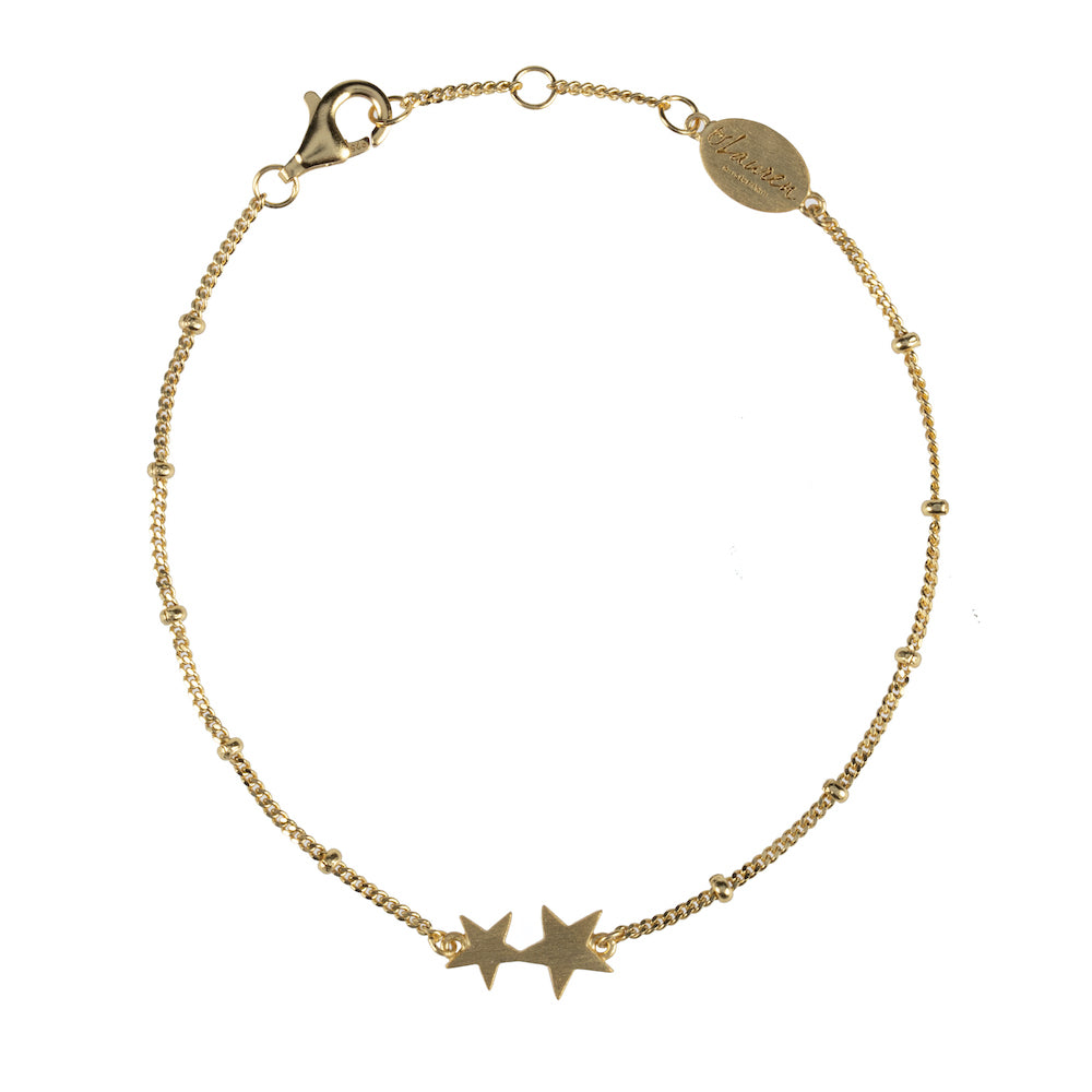 Pulsera Estrellas Plata de Ley Bañada en Oro