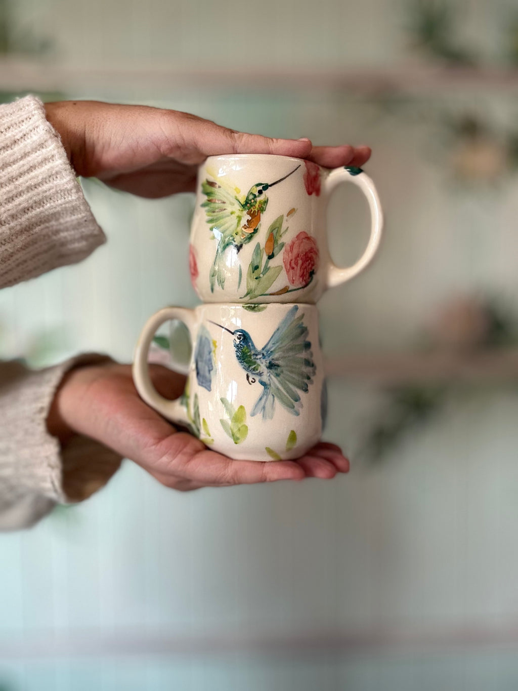 Taza con Colibrí y Oro real