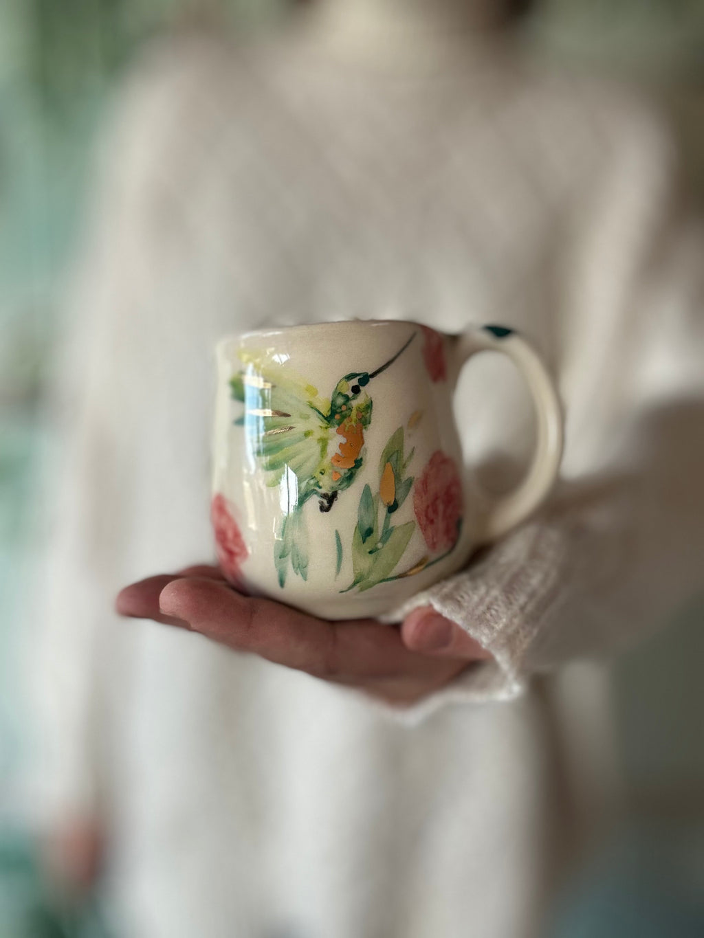 Taza con Colibrí y Oro real