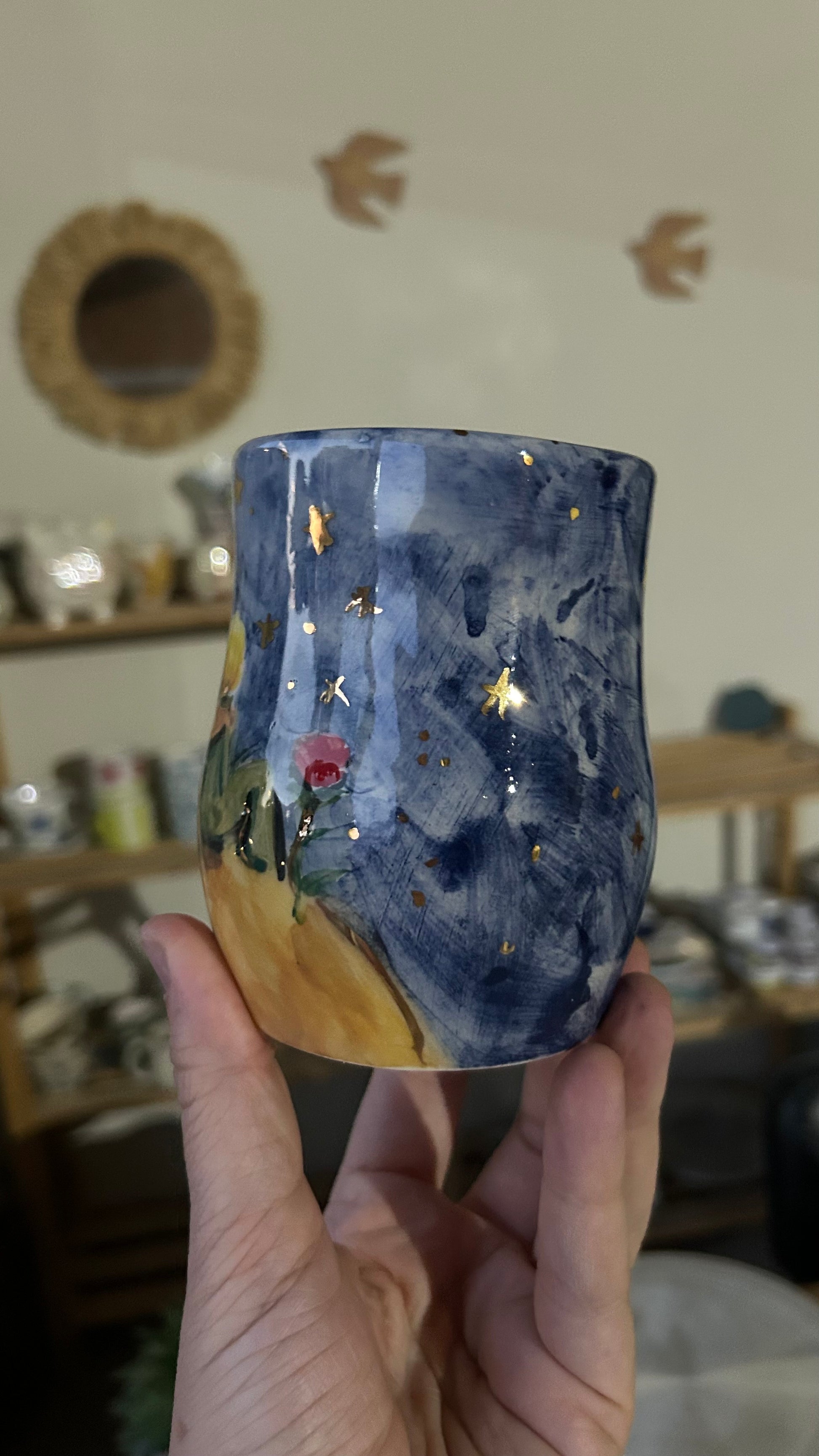 Taza Grande El Principito con oro real Pieza única