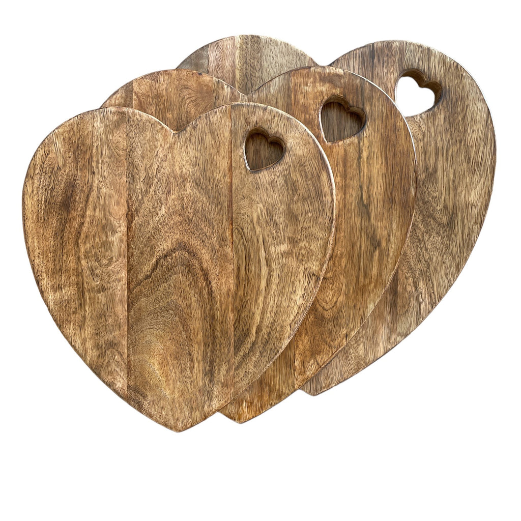 Tabla Madera Corazón Mango