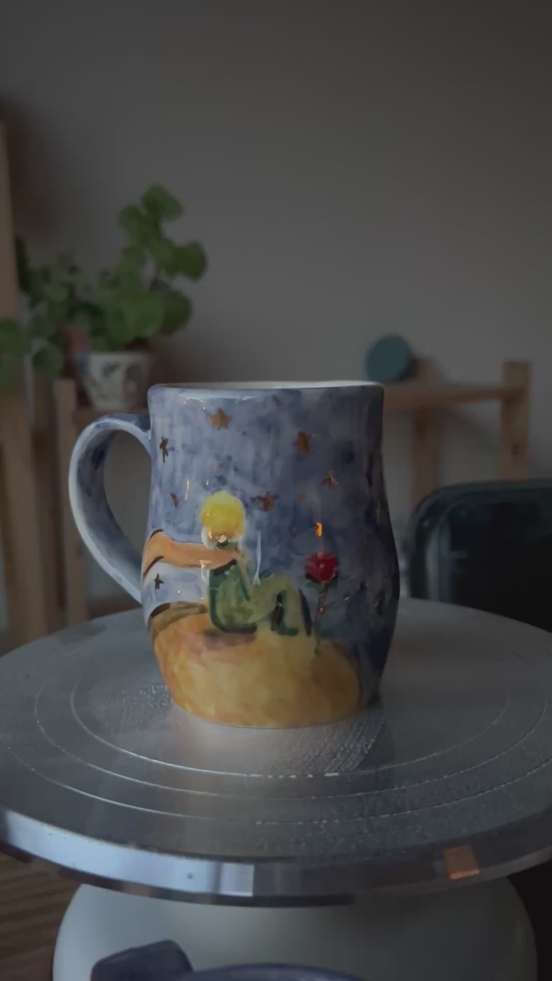 Taza Grande El Principito con oro real Pieza única